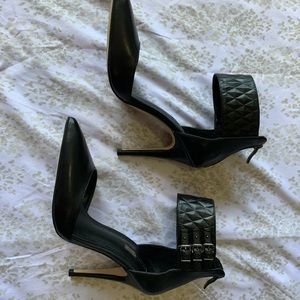 BCBG Black Leather Heels